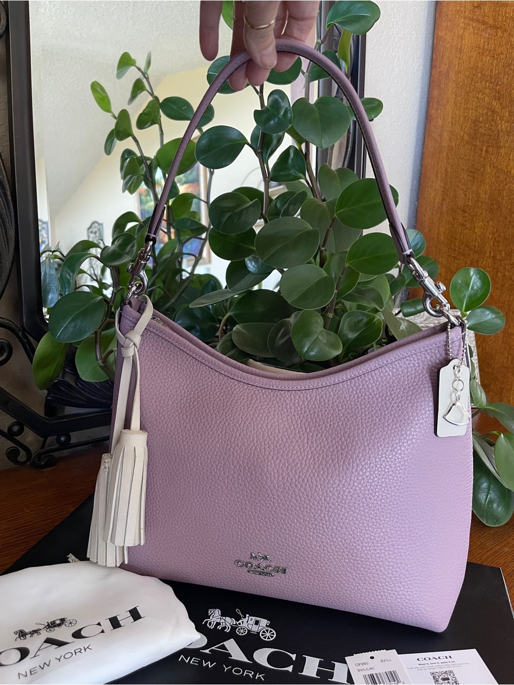 NWT Coach Laurel Shoulder Bag with Cream Tassel
